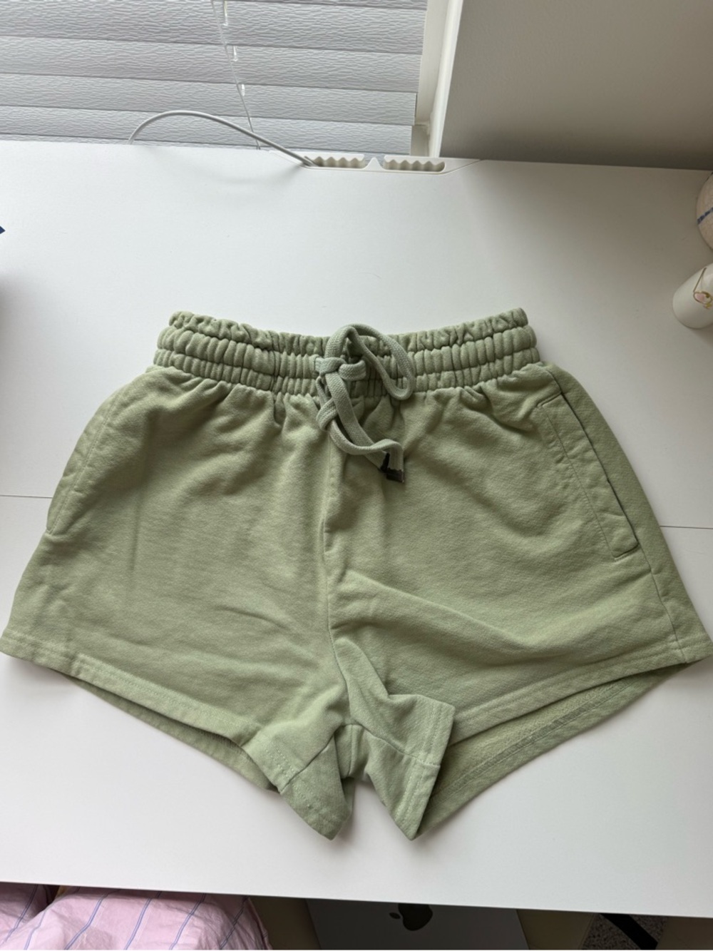 Talentless Women's Sage Green Drawstring Cotton Shorts